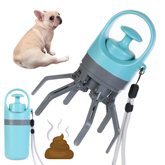 Ultimate Portable Dog Pooper Scooper: Lightweight with Bag Dispenser & Eight-Claw Shovel