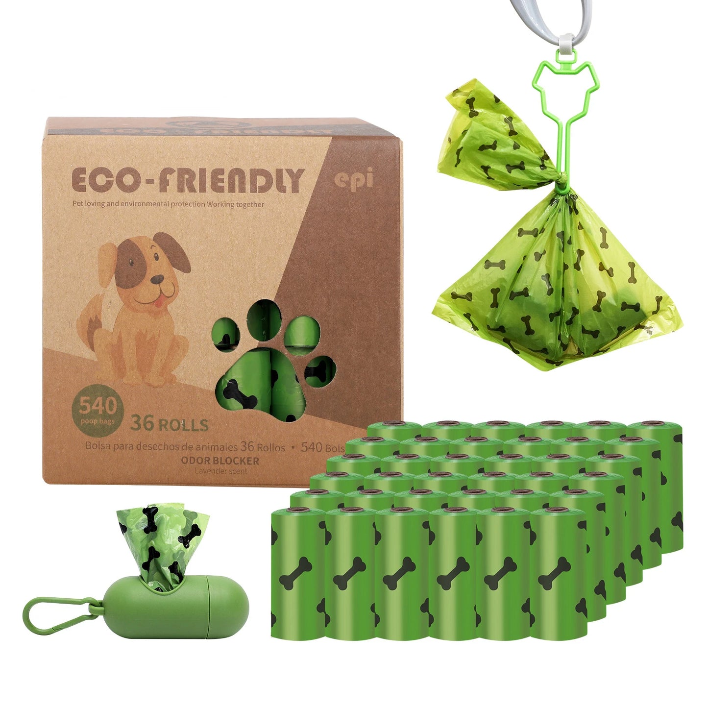 Must-Have EPI Biodegradable Pet Garbage Bags – Eco-Friendly Poop Bags with Dispenser