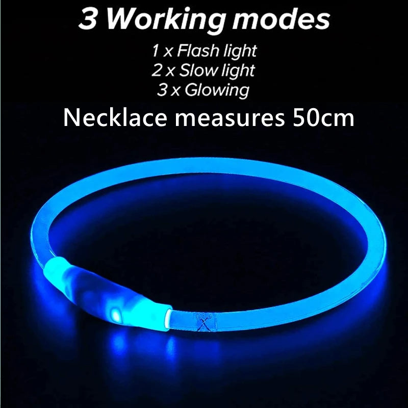 Revolutionary LED Dog Collar – Luminous, USB Rechargeable with 3 Glowing Modes for Ultimate Safety