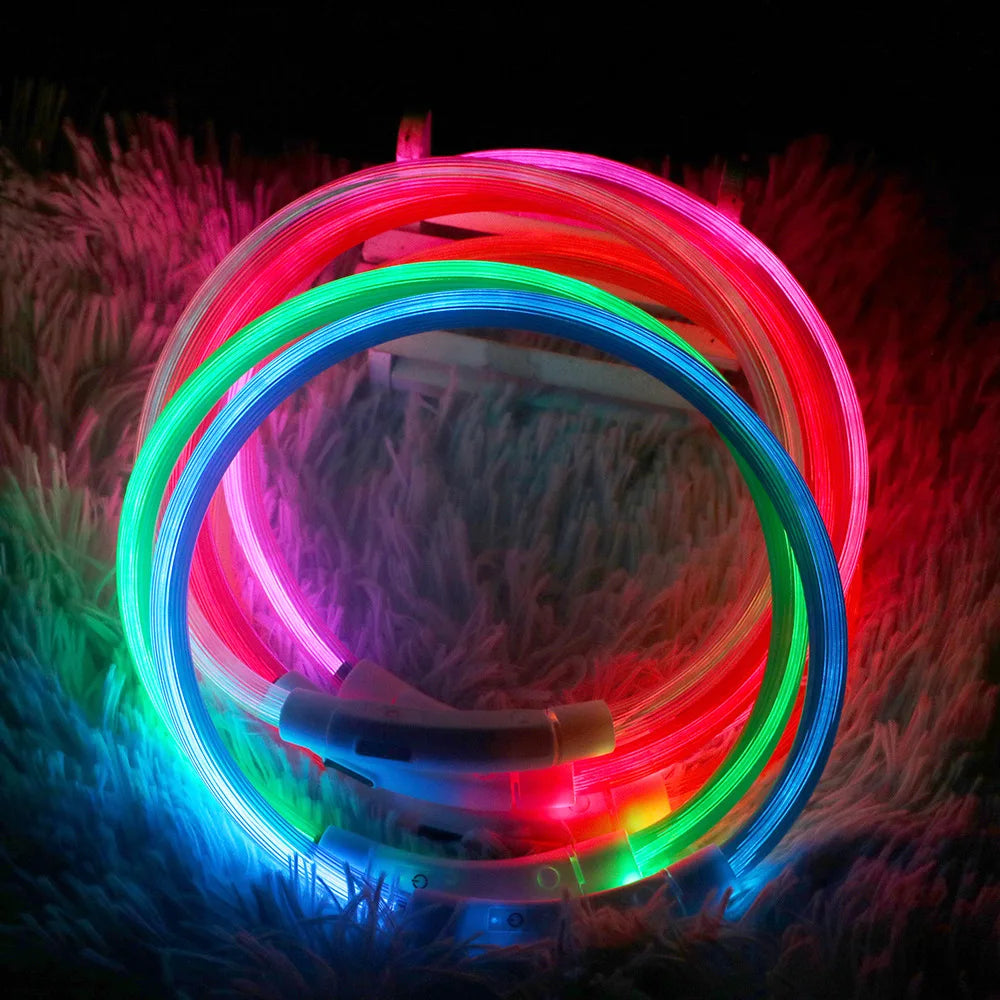 Revolutionary LED Dog Collar – Luminous, USB Rechargeable with 3 Glowing Modes for Ultimate Safety