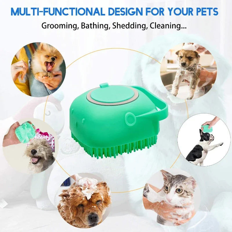 Stellar Pet Dog Shampoo Brush – Silicone Massage Comb for Top-Notch Grooming!