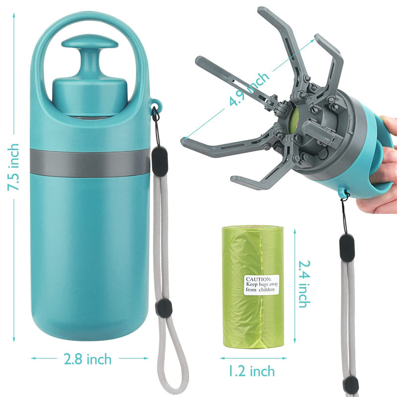 Ultimate Portable Dog Pooper Scooper: Lightweight with Bag Dispenser & Eight-Claw Shovel